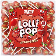 Strawberry Lollipops – 65 Count Bulk Candy Pack, Individually Wrapped Suckers…