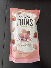 Sconza Thins Thinly Dipped Almonds Strawberry Yogurt Flavor Crème, 16 Ounce