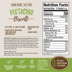 DIJAS Natural Foods, Individually Wrapped Fat Free Biscotti Cookies, All Natu…