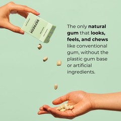 144 Count Refresh Natural Gum, Plastic-Free, Low Calorie Garden Mint Flavor