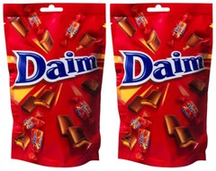 2 DAIM Mini Chocolate Bars Bites with Crunchy Almond Caramel Filling 200g 7oz
