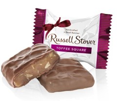 RUSSELL STOVER SUGAR FREE TOFFEE SQUARE CHOCOLATE CANDY BULK VALUE BAG PRICE!!!!