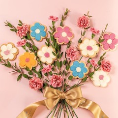 Cookie Gift Basket, Shortbread Flower Cookies Box, Gift Idea for Mothers Day,…