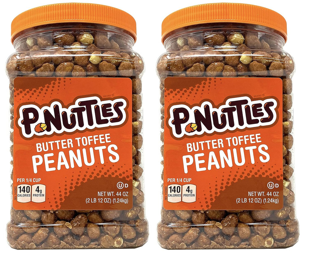 Butter Toffee Peanuts 44 Ounce Jar (Pack of 2) Made in the USA, Kosher, Peanuts