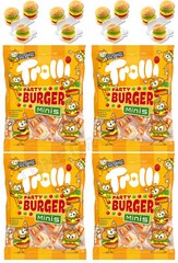 4 TROLLI PARTY BURGER Minis Natural Gummies Sweets Candies 100g 3.5oz