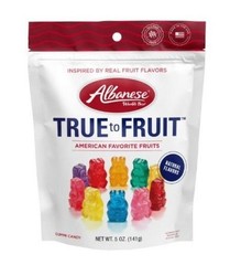 ALBANESE 5oz Bag TRUE TO FRUIT Gummi Candy BEARS Natural Flavors & Made in USA