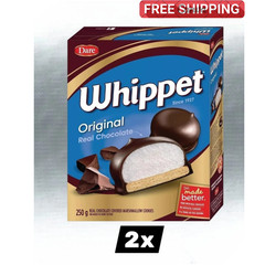 2 x Whippet Chocolate Covered Marshmallow Cookies 250g – FREE SHIPPING