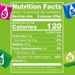 STARBURST Sour Chewy Candy Individually Wrapped Fruit Chew, Sharing Size 15.6 oz