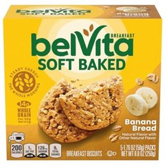belVita Soft Baked Breakfast Biscuits Variety Pack 15 Total Packs Banana Oats