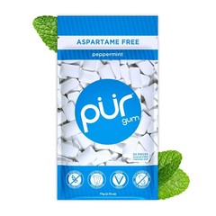 PUR Gum Aspartame Free Chewing Gum 100% Xylitol Natural,55 Pcs (Select Flavor)