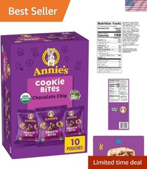 Kids’ Favorite Annie’s Organic Chocolate Chip Cookie Bites – 10 Pouches, 10.5 oz