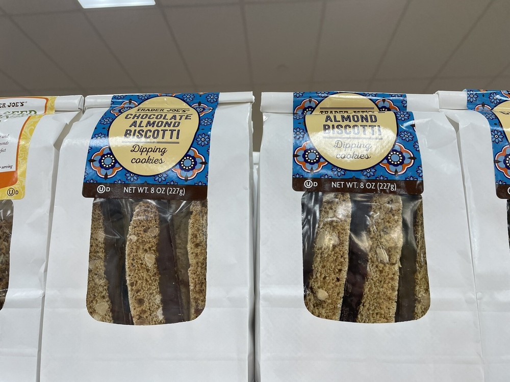 2 Packs Trader Joe’s Chocolate Almond Biscotti Dipping Cookies 8 oz Each Pack
