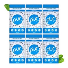 PUR Peppermint Sugar Free Chewing Gum Pack of 55 Pieces Vegan Non GMO 80 Calo…