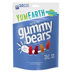 YumEarth Organic Fruit Flavored Gummy Bears, 0.7 Ounce (Pack of 10), Assorted