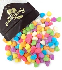 Heart-Shaped Assorted Fruit Gummy Candy Dusted with Sugar, Valentine’s Candy |