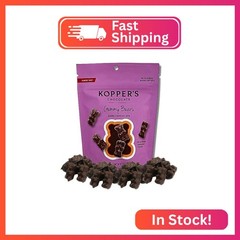Dark Chocolate Covered Mini Gummy Bear Candies, Gourmet Grab and Go Treat Bag of