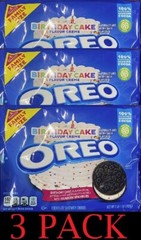 NABISCO OREO Birthday Cake FAMILY SIZE Chocolate Sandwich Cookies 1 lb 1 oz 3 PK