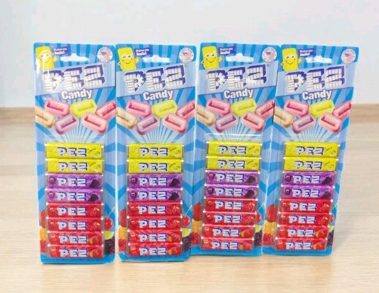 4 Packs Pez Candy Refill 8Pk Assorted Fruit, 2.31 oz