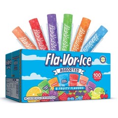 Fla-Vor-Ice Assorted Gluten Free Freezer Fruit Ice Pops, 1.5 oz, 100 Count.