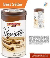 Pirouette Cookies – Indulgent Chocolate Hazelnut Créme Filled Wafers, 13.5 Oz
