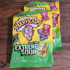 Warheads Extreme Sour Hard Candy 2 Oz Bags – 2 Pack