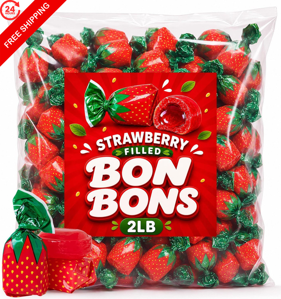 Strawberry Bon Candy | 2 LB Value pack | – Individually Wrapped 2
