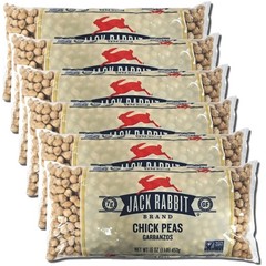 Jack Rabbit Chick Peas Value Pack | 16 Ounce Bag | Pack of 6
