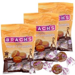 Brach Coffee Hard Caramels Nips, 3.25 oz Bags (3 Pack), Individually Wrapped