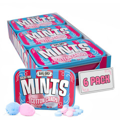 Big Sky Sugar Free Cotton Candy Mints – 50 Count Tin (Pack of 6) | Kosher Certif