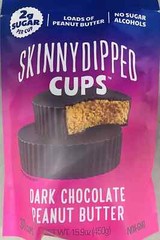 Skinny Dipped Dark Chocolate Peanut Butter Cups 30 cups 15.9 oz Bag LOW SUGAR