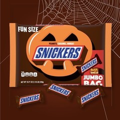 Snickers Fun Size Milk Chocolate Halloween Candy Bars, 18.71 oz Bulk Jumbo Bag