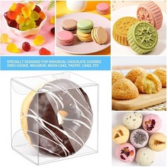 Clear PET Plastic Macaron Dessert Boxes Candies Cookies Small Treats 100 Pack US