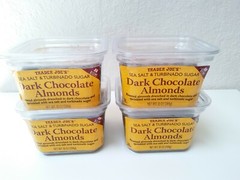 4 PACK Trader Joe’s SEA SALT & TURBINADO SUGAR DARK CHOCOLATE ALMONDS