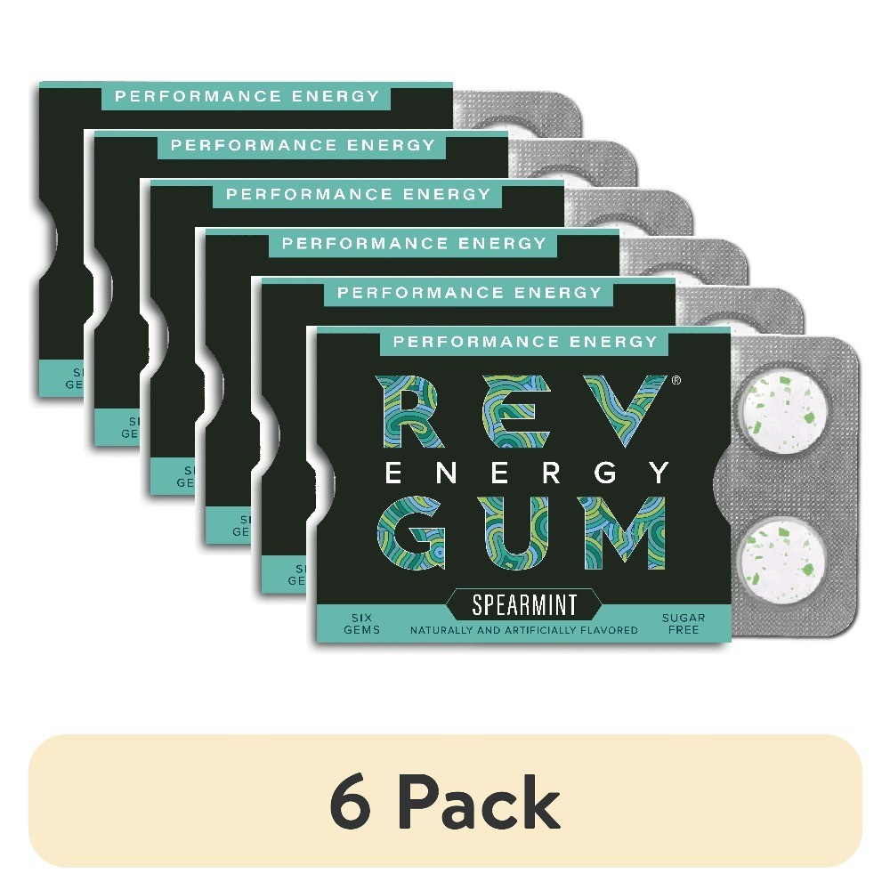 Sugar Free Spearmint Energy Gum – 6 Pack of 6 Pieces
