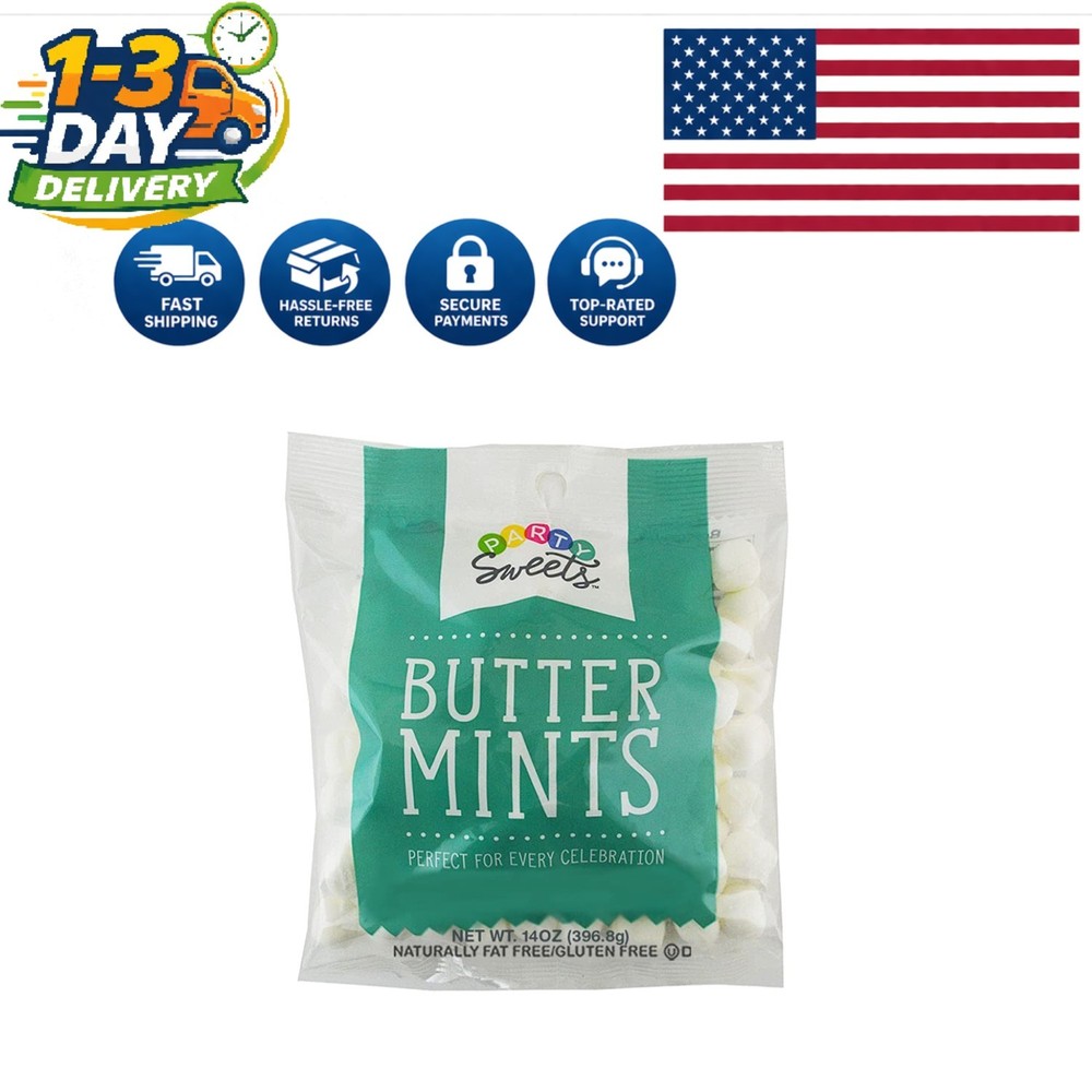Unwrapped White Buttermints 14 Ounces – Kosher, Fat Free Treats for All Ages