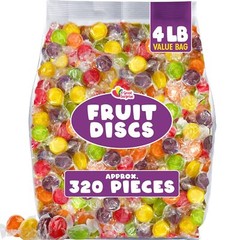 Assorted Fruit Discs – 4 Pound Bag – Bulk Individually Wrapped Candy – Fruit …