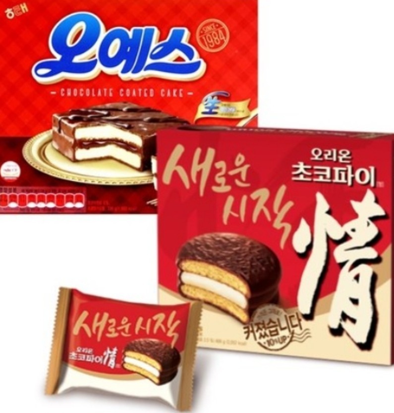 ORION Choco pie (39g×12ea) & HAITAI Oh yes(30g×12ea), To compare and enjoy
