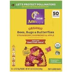 Annie’s Organic Bees, Bugs & Butterflies Fruit Snacks Strawberry Raspberry Appl…