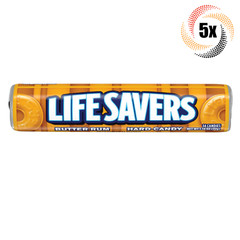 5x Rolls Lifesavers Butter Rum Flavor Hard Candy | 14 Candies Each | 1.14oz