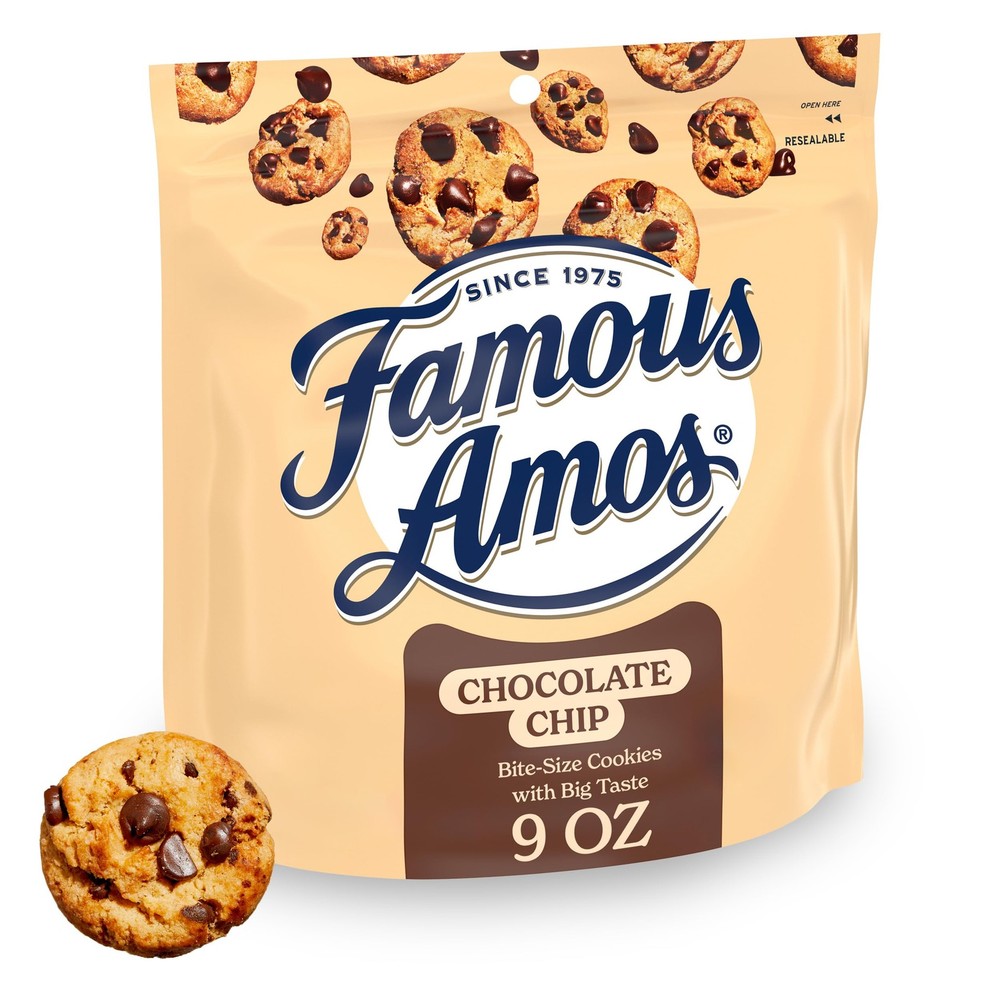 Famous Amos Classic Chocolate Chip Cookies, Bite-size 72 ounces, Brown