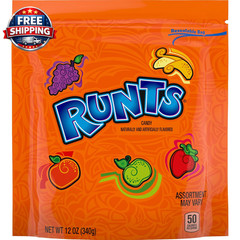 Wonka Runts Hard, Chewy & Fruity Candy, Recloseable Bag 12.0 Oz