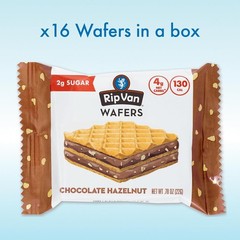 Rip Van Chocolate Hazelnut Wafer Cookies, Non-GMO, Healthy Snacks, 16 Count, New
