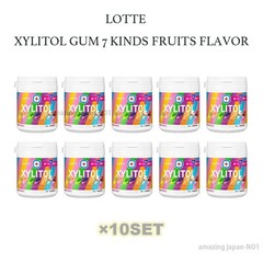 LOTTE XYLITOL GUM 7 KINDS FRUITS FLAVOR BOTTLE TYPE 133g×10 JAPAN JAPANESE
