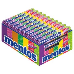 40 MENTOS RAINBOW Rolls Fruit Flavor Mix Chewy Candy 37g 1.3oz