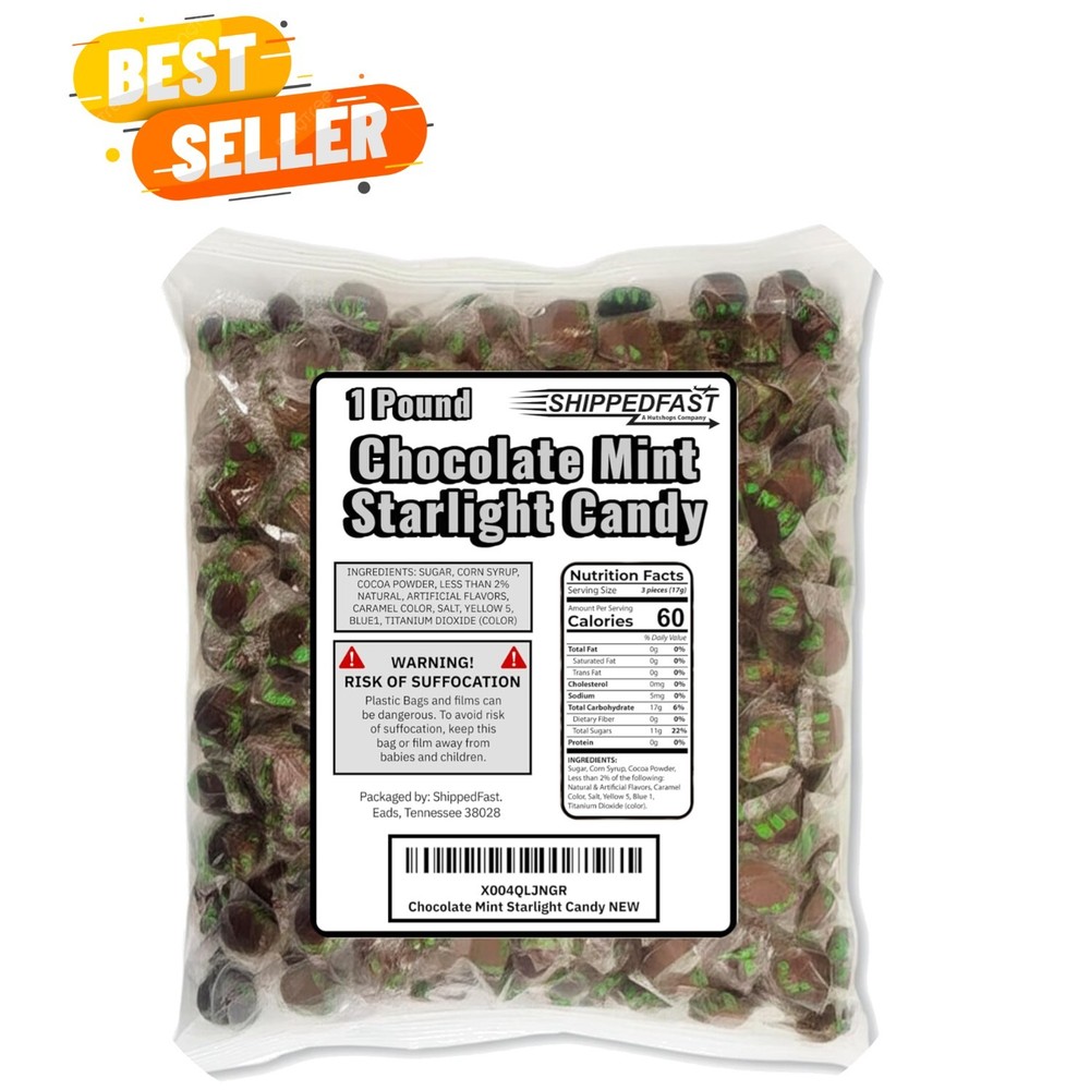 Luxurious Chocolate Starlight Mint Candy – 1lb Individually Wrapped Delights