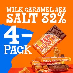 Tony’s Chocolonely Belgian Milk Chocolate Candy Bar With Caramel & Sea Salt, …