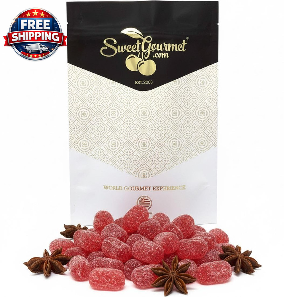 Sanded Anise Drops, Hard Candy, Classic Holiday Treat, Gluten-Free, Fat-Free, 1