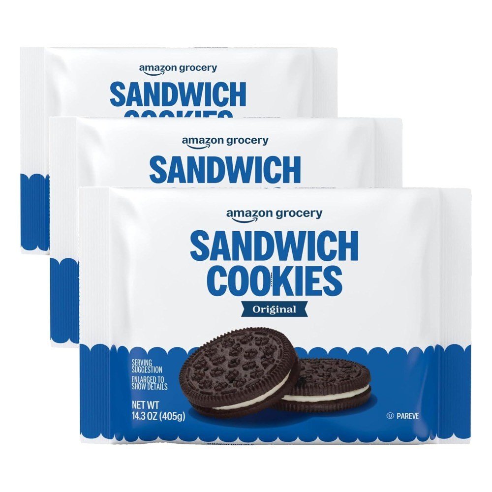 Amazon Grocery, Original Sandwich Cookies, 14.3 Oz (Pack of 3)