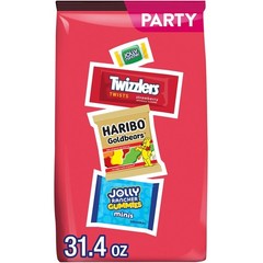 HARIBO, JOLLY RANCHER and TWIZZLERS Assorted Fruit Flavored Candy Party Pack,…