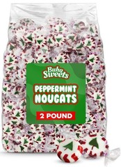 Bulk Christmas Peppermint Nougats 2 lb Pack – Soft Chewy 2 Pound (Pack Of 1)